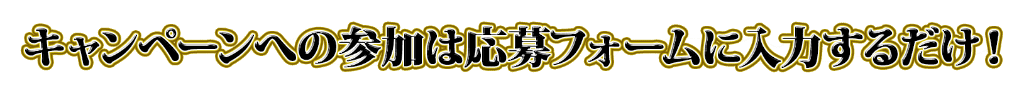 「キャンペーンへの参加は応募フォームに入力するだけ！」